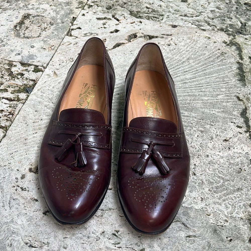 Salvatore Ferragamo Women's Brown Leather Tassel Brogue Loafer